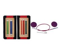 KnitPro Stricknadel Double Ended: Set: 15cm, Metal, 150 & KnitPro KP10500 20cm Single Cable to Make 40cm Interchangeable Needle Purple