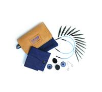 KnitPro - KnitPro Interchangeable Needle Set Mini Wood Indigo - 1 Set,Blue/Fold,3,00 mm - 6,00 mm