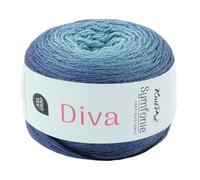 KnitPro Symfonie Lace Weight Hand Dyed Semi- Solid Gradient Yarn Ball | Extra Fine Merino Wool & Silk Blend for Knitting & Crocheting, Oeko-TEX Certified 780m, 100g | Diva Indigo Blues