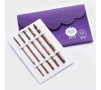 KnitPro Crochet Hook Set Symfonie – Single-Ended Birchwood 5 Sizes (3.5–8mm) Purple Case