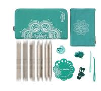 KnitPro Mindful Double Pointed Needle Set - 5 Double Ended Knitting Pin Sets of 5 Mindful Compassion Set for Beginners, Professionals & Gift Set, Silver