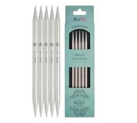KnitPro Mindful Double Pointed Needles - 20cm x 10mm Double Ended Knitting Pins, Set of 5, Silver