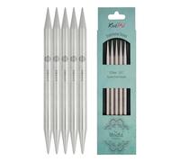 KnitPro Mindful Double Pointed Needles - 20cm x 12mm Double Ended Knitting Pins, Set of 5, Silver
