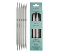 KnitPro Mindful Double Pointed Needles - 20cm x 9mm Double Ended Knitting Pins, Set of 5, Silver