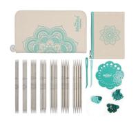 KnitPro - KnitPro Grateful Sock Needle Set (15cm, 2-5.00mm) - 1 Set, Blue & Ecru