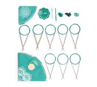 KnitPro Mindful Fixed Needle Set - 13cm Circular Knitting Pin Pairs with Accessories Mindful Serenity Set for Beginners, Professionals & Gift Set, Silver