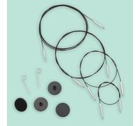 KnitPro Thin&Flex 360° Swivel Inter.Cable 120cm Black - 1pc