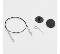 KnitPro Thin&Flex 360° Swivel Inter.Cable 50cm Black - 1pc