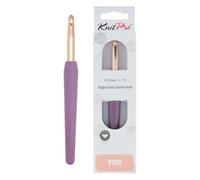 KnitPro Vybe Aluminum Crochet Hook with Rubberized Handle - 8.00mm