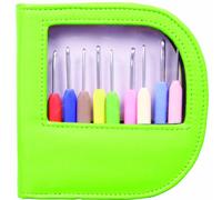 KnitPro Waves Aluminium Crochet Hook, Set of 9, Green,2, 2.5, 3, 3.5,4, 4.5, 5, 5.5 & 6mm