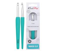 KnitPro Waves Crochet Hooks - 7mm Crochet Hook, Ergonomic Soft Handles, Soft Rubber Grip for Arthritic Hands, Light & Comfortable Crochet Needles for Knitting