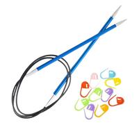 KnitPro Zing Circular Knitting Needles 60 inch, Size 6 (150cm, 4.00mm) with 10 Colorful Stitch Markers