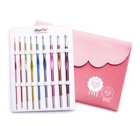 KnitPro Zing Aluminium Single Ended Crochet Hook Set - 9 Hooks