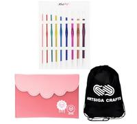 KnitPro Zing Deluxe Set 6 inch Crochet Hooks Size 2.0, 2.5, 3.0, 3.5, 4.0, 4.5, 5.0, 5.5, 6.0 mm with Fabric Case with Project Bag
