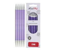 KnitPro KP47015 Zing: Knitting Pins: Sets of Five: Double Ended: 15cm x 7.00mm, Aluminium, Multi-Colour, 7mm