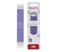 KnitPro Zing: Double Ended Knitting Pins: 20cm x 4.50mm, 4.5mm, Purple