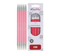 KnitPro KP47044 Zing: Knitting Pins: Sets of Five: Double Ended: 20cm x 6.50mm, Aluminium, Multi-Colour, 6.5mm