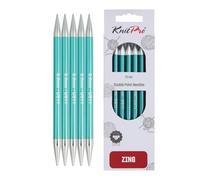 KnitPro Zing Double Pointed Needles 8" (20cm) | 8.00mm