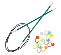 KnitPro Zing Fixed Circular Knitting Needles 16 inches (40cm) US 2.5 (3.00mm) Bundle with 10 Artsiga Crafts Stitch Markers