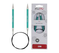 KnitPro KP47136 Zing: Knitting Pins: Circular: Fixed: 80cm x 8.00mm, Aluminium, Multi-Colour, 8mm