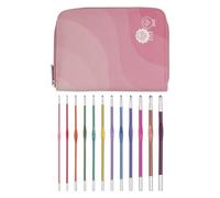 KnitPro Zing Crochet Hook Set - 12 Single Ended Colour Coded Hooks, Comfortable Handles for Beginners & Gift Set