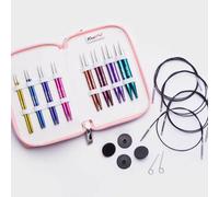 KnitPro Zing Deluxe Interchangeable Circular Knitting Needle Set 3.5-8mm (8 Sizes, 10cm Tips)