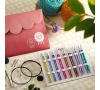 KnitPro Interchangeable Circular Knitting Needle Tips Deluxe Set, Zing, 3.50-8.00mm