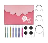 KnitPro Zing Interchangeable Needle Set - 7 x 10cm Circular Knitting Pin Pairs with Accessories Zing Midi Set, Colour Coded for Beginners, Professionals & Gift Set