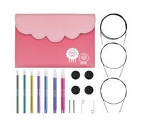 KnitPro Zing Interchangeable Needle Set - 7 x 13cm Circular Knitting Pin Pairs with Accessories Zing Midi Set, Colour Coded for Beginners, Professionals & Gift Set