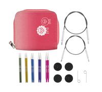 KnitPro Zing Interchangeable Needle Set - 5 x 10cm Circular Knitting Pin Pairs with Accessories Zing Starter Set, Colour Coded for Beginners, Professionals & Gift Set