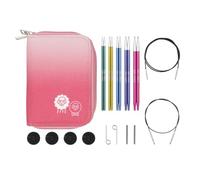 KnitPro Zing Interchangeable Needle Set - 5 x 13cm Circular Knitting Pin Pairs with Accessories Zing Starter Set, Colour Coded for Beginners, Professionals & Gift Set