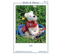 Knits & Pieces Knitting Pattern : Milly Toy Dog and Accessories - Coat/Bed/Blankets/Bone/Ball/Toy (Height 10cm))