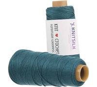 Knitsilk Pure Silk Viscose Blend Yarn in Cones -Premium Quality Silk Yarn for Luxurious and Perfect for Crochet and Knitting,Jewellery and DIY Projects, 8ply-160 Yards-Pack of (5, Green Pine)