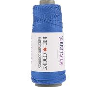 Knitsilk Pure Silk Viscose Blend Yarn in Cones -Premium Quality Silk Yarn for Luxurious,Versatile, and Perfect for Crochet and Knitting,Jewellery and DIY Projects(8ply-160 Yards) (PCK (2, Royal Blue)