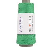 Knitsilk Pure Silk Viscose Blend Yarn in Cones -Premium Quality Silk Yarn for Luxurious,Versatile, and Perfect for Crochet and Knitting,Jewellery and DIY Projects(8ply-160 Yards) (PCK (2, Green)