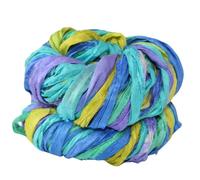 Knitsilk Recycled Sari Silk Ribbon Yarn-Super Bulky Yarn|Best for Crochet, Knitting, and Embroidery and Jewelry Making |Sustainable and Unique Texture Ribbon Yarn|50 GMS-30Yards| (1, Tye and Dye)