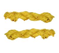 Knitsilk Recycled Sari Silk Ribbon Yarn - Super Bulky Yellow Yarn | Ideal for Crochet, Knitting, Embroidery & Jewelry Making | Sustainable, Unique Texture | 50g, 30+ Yards |