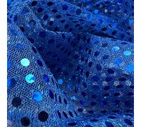 Knitted 3mm Sequin Dot Sparkly Fancy Dress Dance Display Backdrop Home Decor Fabric Material | 45" - 112 cm Wide | Sold per Metre (Royal Blue)