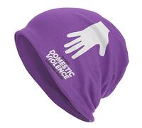 Knitted Beanie Cap Domestic Violence Awareness Month Purple Ribbon Knit Cap Comfortable Beanies Soft Knitted Caps for Sports Warm Gift Jogging
