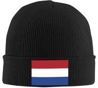 Knitted Beanie Cap Flag of The Netherlands Beanie Hat Windproof Beanies Comfortable Knit Hat for Ski Jogging Cycling