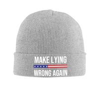 Knitted Beanie Cap Skull Cap Make Lying Wrong Again Knit Hat Windproof Beanies Soft Knit Cap for Sports Ski Warm Gift