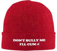 Knitted Beanie Don't Bully Me I'll Cum Elastic Knit Cap Soft Knit Hat for Hiking Men Outdoor