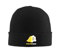 Knitted Beanie Hat Vatican Flag Map Durable Knit Cap Classic Skullcap for Men Women Sports