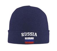 Knitted Beanie Russia Flag Russian Flags Pullover Hats Universal Elastic Hat for Skiing Men Daily