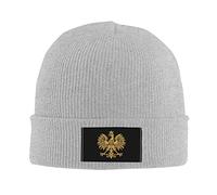 Knitted Beanies Cap, Polish Eagle Polska Poland Comfortable Mens Hats Stretchy Winter Hats Unisex for Hiking Running Daily Wear
