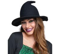 Knitted Black Wicked Elphaba Witch Hat Ladies Halloween Fancy Dress Accessory