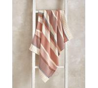 Knitted Blanket - Pink Block Pink Stripes
