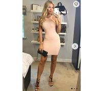 Knitted Bodycon Mini Dress In Pink CY Pink One Size