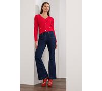 Knitted Button Cardigan Star By Julien Macdonald Red 18-20