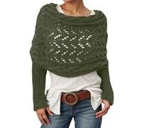 Knitted Cable Jumpers for Women UK Double Sleeve Multifunctional Wrap Scarf with Sleeves Lightweight Crochet Sweater Cardigans Girls Winter Autumn Woolen Bolero Shrug Yellow Cotton Yarn Orange Tartan